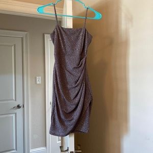 HOCO: WINDSOR silver sparkly dress